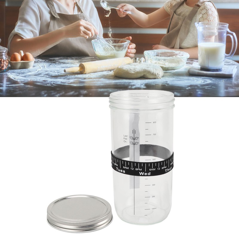 Sourdough Bread Starter Kit 34oz Glass Jar with Lid Date
