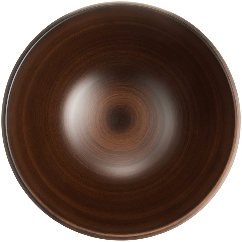 Ceramic Indigo Wood Grain Line Soup Bowl, Light Tea, Size: