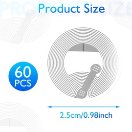 NFC Tag Aufkleber 60 Stück, 25mm NTAG213 NFC Karten, Runde NFC Chip Aufkleber, Programmierbar 144 Byte Speicher NFC Sticker, RFID Label Rund für Alle NFC-fähigen Handys und Geräte