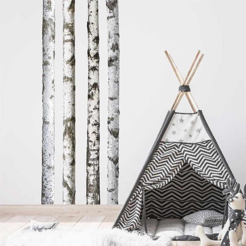 Large Birch Tree Wall Decal Nature Tree Wall Stickers Peel