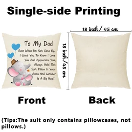 BOFYTR Gifts for Dad, Dad Birthday Gifts Pillow Covers from Daughter Son, Linen Fabric Surface Cushion Cover Presents for Dad, Best Dad Gift for birthday, Aniversary