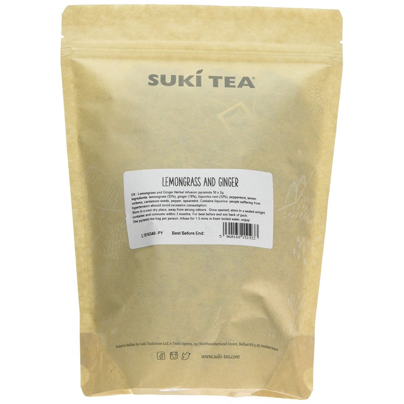 Suki Tea Lemongrass & Ginger - Pack of 15 Pyramid