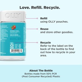 OLLY Goodbye Stress Gummy, GABA, L-Theanine, Lemon Balm, Stress Relief Supplement, Berry - 60 Count