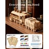 BOOZUU 3D Wooden Steam Train Puzzle for Adults, Build and