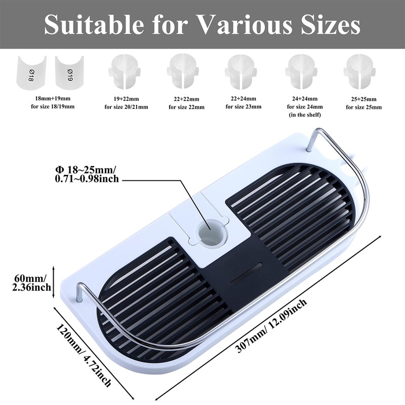 Hawsam No Drilling Shower Shelf for the Shower Rail -