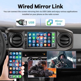 Double Din Car Stereo with Reverse Camera 7 inch Touch Screen 2 Din Car Radio Support Mirror Link Bluetooth SWC FM AUX-in TF Card + Remote Control