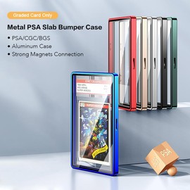DiaoTu PSA Slab Bumper Case, Metal Graded Cards Slab Magnetic Protector for 35pt PSA/CGC Graded Cards|Scratch Resistant | Stackable | UV Resistant | Black