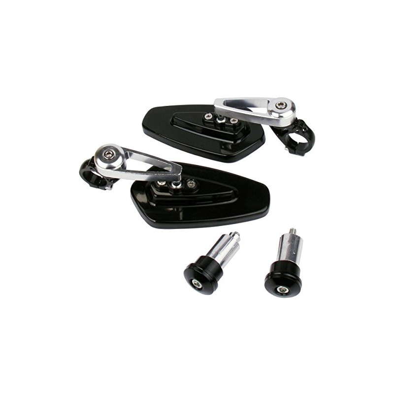 MotorToGo One Pair Silver Stem Black House CNC 7/8" Handlebar