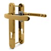 TSS Polished Brass UPVC Door Handle Pair Set, Sprung, 92mm