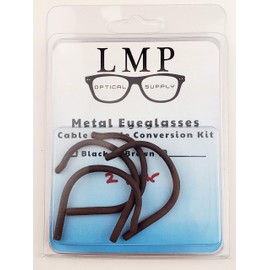 LMP Optical® Cable Temple Retrofit Kit & Instructions Universal Fits Most Metal Frames 1.3mm (3 Pair, Brown)