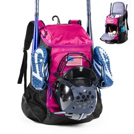 VIGEGARI Baseball Bag Softball Bat Bag, Double-layer Baseball Backpack Adult with Gear Klip To Hold Baseball Glove, Baseball Essential Gear, Youth Baseball Bag for Boys, Girls, Baseball Accessories