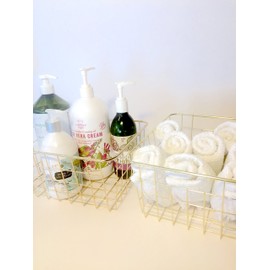 Wire Baskets, Gold 2 Pack Wire Basket, Organizing Storage Crafts Decor Kitchen (Gold Copper)