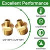 Quirkmyn 2pcs 3/8" NPT x 1/8" NPT Brass Nipple, 3/8