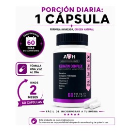 Suplemento Nutricional Keratina Colágeno Vitamina D3 60 Cápsulas A4H