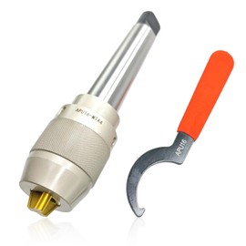 Lzcdelyxiao MT4 Keyless Drill Chuck - Special Titanium Coated Integral Chuck, 1/8"-5/8" (3-16mm), APU16 Spanner Wrench, Self-Tightening, Heavy Duty