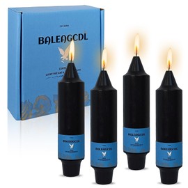 Smokeless Candlesticks Short Taper Candle,Unscented 5 Inches Black Candle Sticks Dripless Tapered Candles for Home Décor Festive (4pcs-Black)