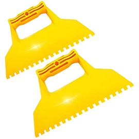 AERZETIX - C50030 - Set of 2 - Toothed Spatula Squeegee Smoothing Serrated for Finishing - 225mm - Hand Tools for Construction - Masonry/Masonry/Plaster/Plaster
