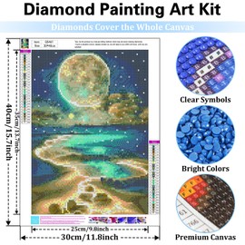 Landscape Diamond Painting Kits for Adults, DIY Landscape Diamond Art Kits for Adults, Gem Art Kits for Gifts and Wall Decor 12x16 Inch