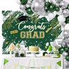 Mocsicka Graduation Backdrop Congrats Grad Green and Gold Graduate Party