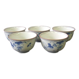 和山 有田焼 Grapes 's-bower Tea Tea Bowls 5 Pack