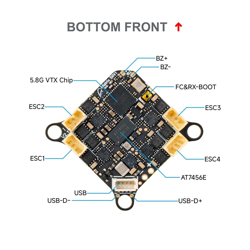 BETAFPV Matrix 5IN1 1S Brushless FC 12A ESC ELRS 2.4G