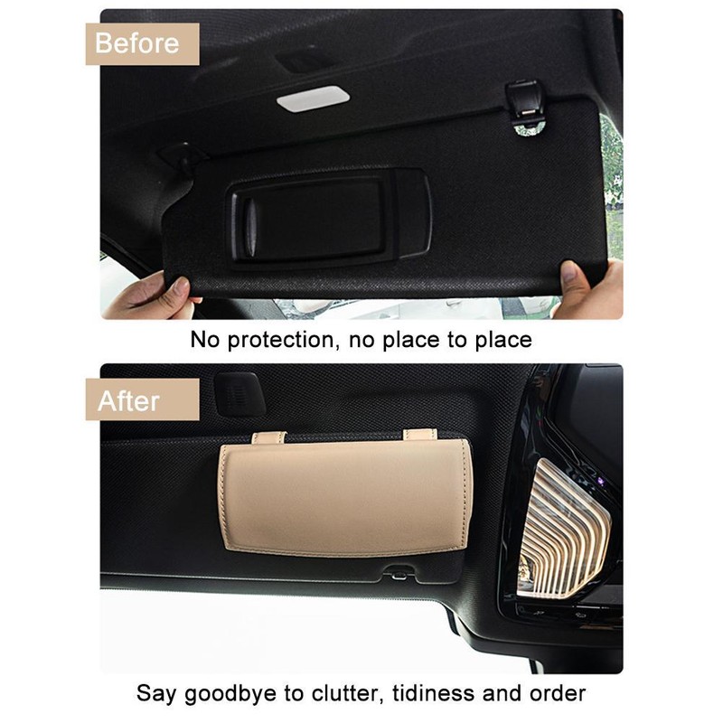 Sunglasses Holder for Car Sun Visor Auto Eyeglasses Organizer Box