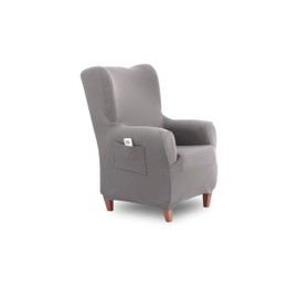 Textil-home Stretch Cover for Wingback Chair 1-Seater 70 to 100 cm Light Grey