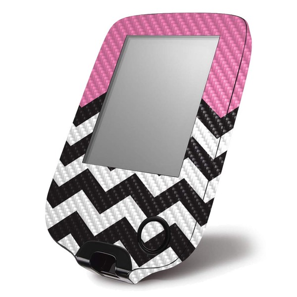 MightySkins Carbon Fiber Skin for Abbott Freestyle Libre 1 & 2 - Pink Chevron | Protective, Durable Textured Carbon Fiber Finish | Easy to Apply, Remove, and Change Styles | Made in The USA