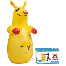 Kangaroo Inflatable Punching Bag for Kids - Durable Bop Bag Toy with Instant Bounce Back, Great for Boys and Girls (47' Tall)