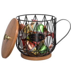 Coffee Pod Holder Large Capacity Black K Cup Holder Organizer for Counter - Coffee Bar Accessories Decor Station for Pods, Espresso, Capsules, Creamer(MC-Black)