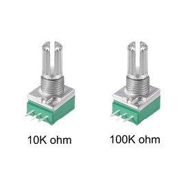 QUARKZMAN Set of 10 Potentiometers 10K and 100K Ohm Variable Resistors Single Turn Rotation Carbon Foil
