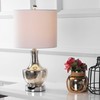 JONATHAN Y JYL1029B Colette 20" Mini Glass Table Lamp, Silver,