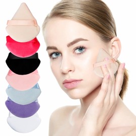 14 Pcs Triangle Powder Puff Makeup Setting Powder Sponge for Face and Body, Washable and Reusable Beauty Blender Velour Cosmetic Tools for Foundation Eyes Cream Blush
