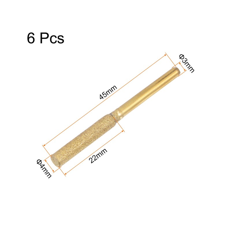 sourcing map 6pcs Diamond Coated Chainsaw Sharpener Bits 5/32" 4mm