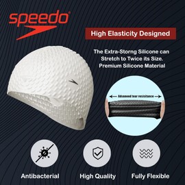 Speedo White Combination Adult Bubble Cap - Unisex