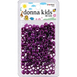 DONNA Small Plastic Hair Beads, DIY Hair Braiding Plastic Beads for Braid Hair 1pc Quick Beaders for Kids Hair Braids, Small Pack Size Purple Color