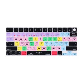 XSKN Final Cut Pro Shortcuts US Version Silicone Keyboard Skin Cover for Since 2021 MacBook Air MacBook Pro 13.6 15.3 14.2 16.2 inch with M1 M2 M3 M4 Chip with Touch ID