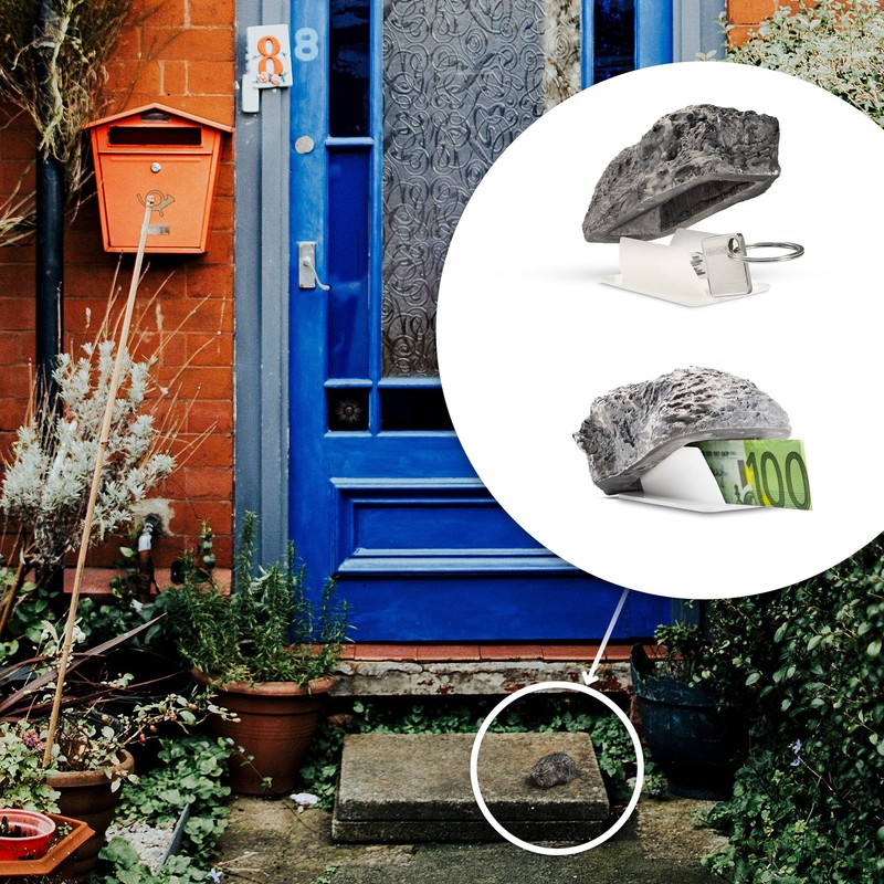 com-four® Key Stone, Stone with Secret Compartment, Key Hiding Place