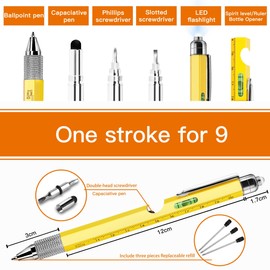 YOFIG Gifts for Men, Mens Gifts for Christmas, 9 in 1 Multi Tool Pen Gadgets for Men, Stocking Fillers for Men, Secret Santa Gifts for Men, Gifts for Dad, Christmas Gifts for Men Who Have Everything