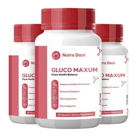 nutradash (3 Pack) Gluco Maxum, Gluco Maxum Capsules, Gluco Maxum Supplement, Gluco Maxum Pills