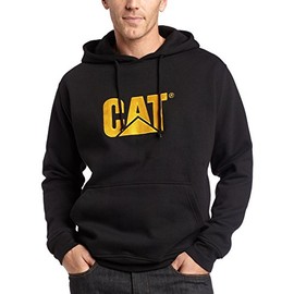 Caterpillar Men's Trademark Hoodies with Embroidered CAT Front Logo, S3 Cord Management System and Pouch Pocket, Black, 3X Large
