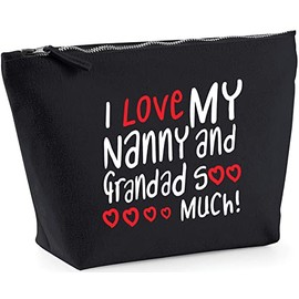 Hippowarehouse I Love My Nanny And Grandad Soo Much! printed make up cosmetic wash bag 18x19x9cm