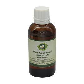 R V Essential Pure Grapeseed Carrier Oil 30ml (1.01oz)- Vitus Vinifera (100% Pure and Natural Cold Pressed)