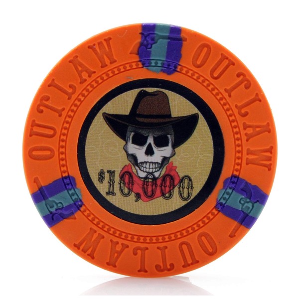 Versa Games Outlaw Clay Poker Chips in 13g - Pack of 50 (Choose Colors) (Orange)