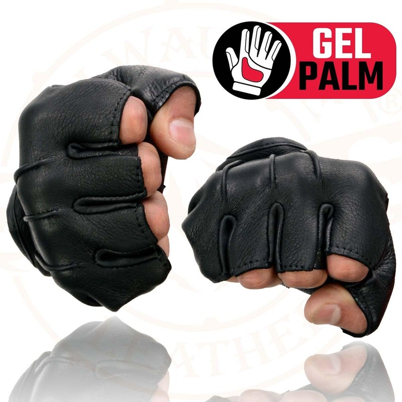 Milwaukee Leather SH850 Men's Black Premium Deer Skin Leather Gel