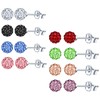 CPSLOVE Women's Colourful Crystal Ball Earrings 925 Sterling Silver Stud