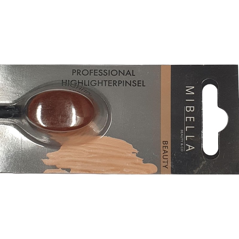 Mibella Professional Highlighter Brush, Ergonomic Handle, Black, Makeup, Face, Cosmetics,
