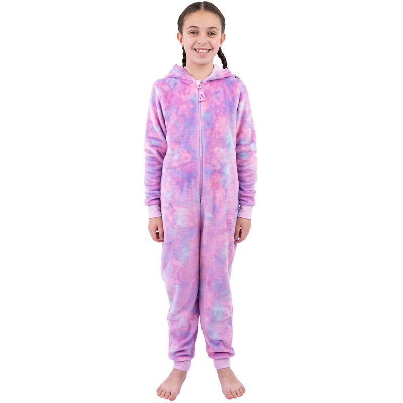 Harry Bear Girls Unicorn Onesie With 3D Ears - Purple,