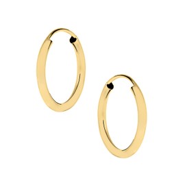 MyGold Women's Creole Earrings Yellow Gold White Gold 333 / 585 Gold (8 / 14 Carat) Diameter 20 mm Small Thin Without Stones Gold Earrings Gift For Women Christmas Gift Pretty Celine MOD - 07710, 8 Carat (333) Yellow Gold