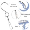 Shoyisenka 20 Stainless Steel Rotating Hooks, Heavy-Duty Hanging Hooks, Suitable
